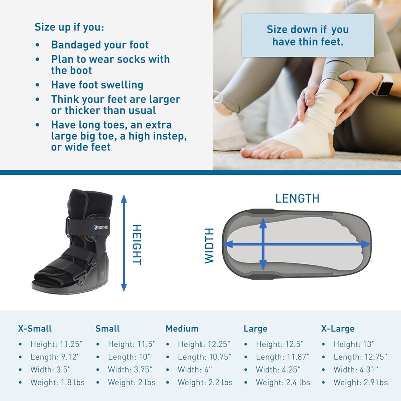 BodyMed حذاء المشي Air CAM للكسور، كبير، 12.5" ارتفاع - دعم قابل للتعديل وامتصاص الصدمات لاستعادة القدم والكاحل - يناسب القدم اليسرى واليمنى - Image 2